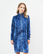 Velour long sleeve Robe 03121 blue