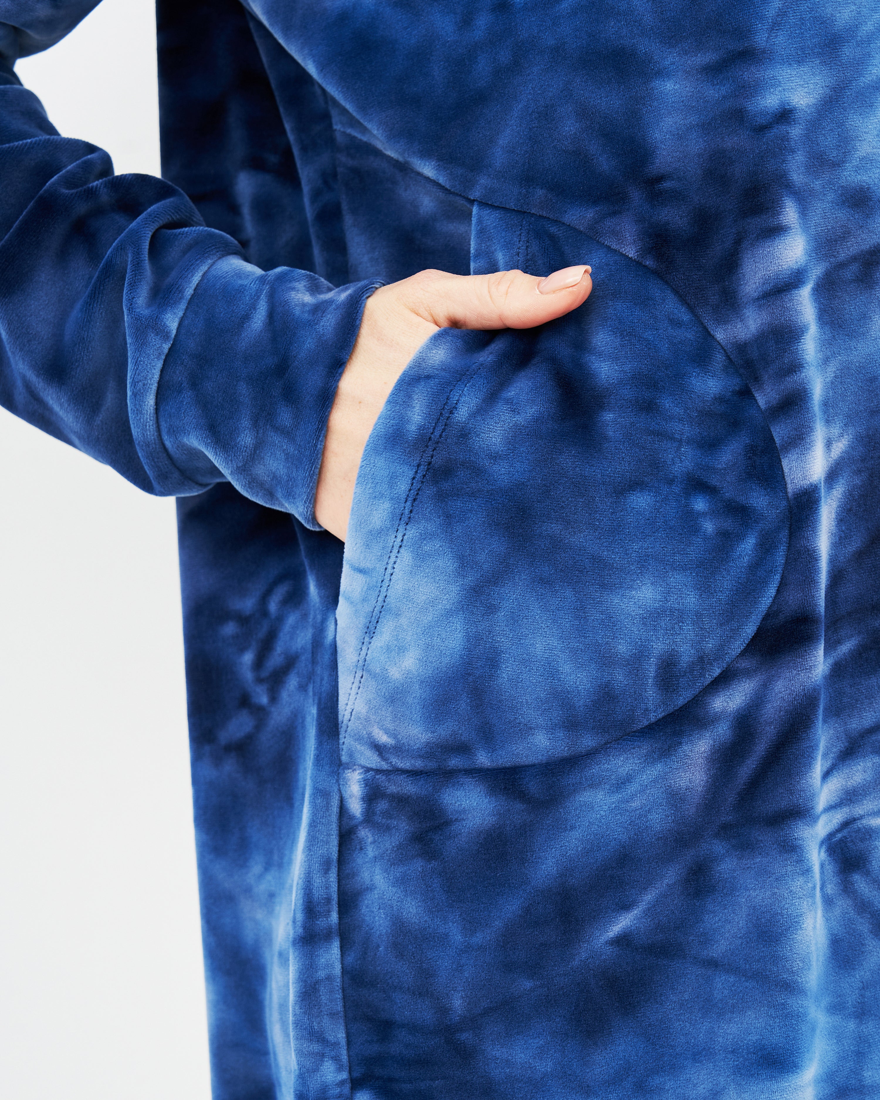Velour long sleeve Robe 03121 blue