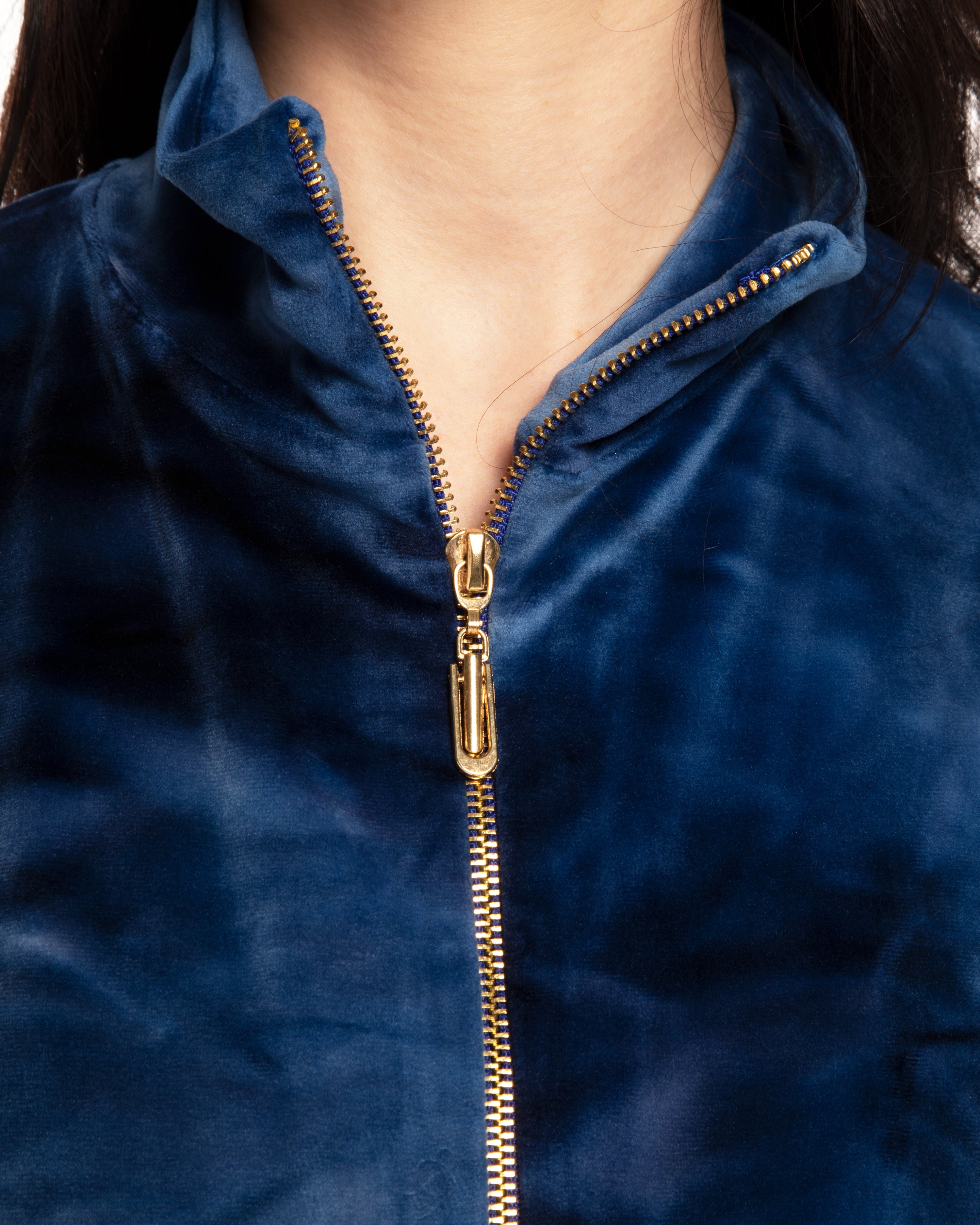 Velour long sleeve Robe 03121 blue