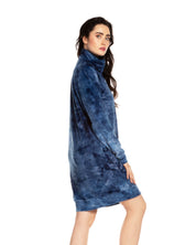 Velour long sleeve Robe 03121 blue