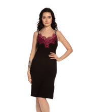 French terry Chemise spaghetti strap 03135 black