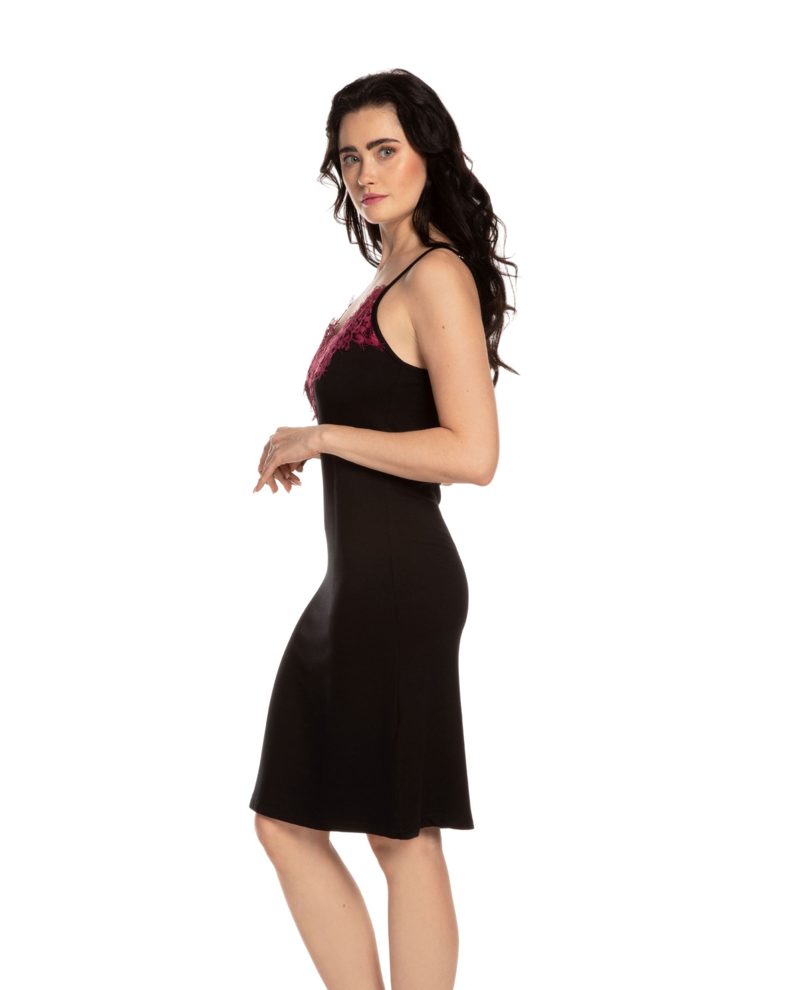 French terry Chemise spaghetti strap 03135 black