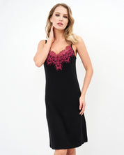 French terry Chemise spaghetti strap 03135 black