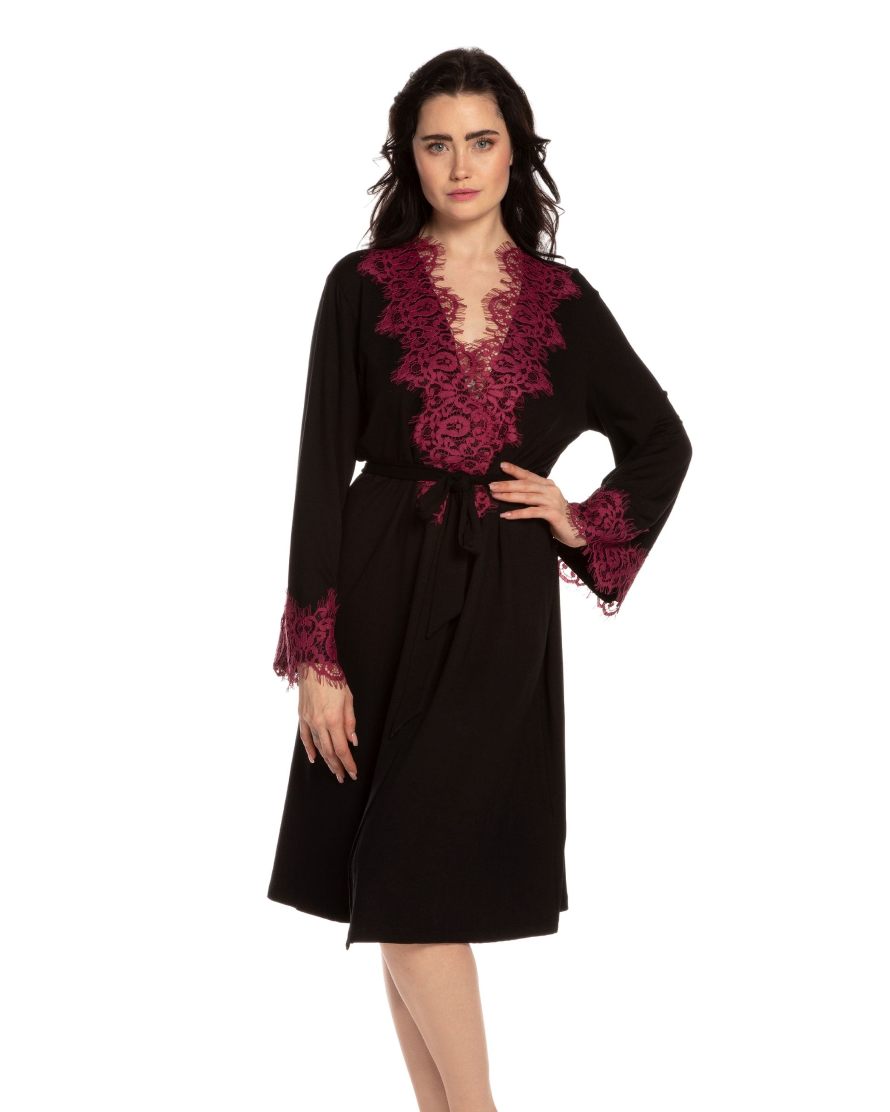 French terry long sleeve Robe 03136 black