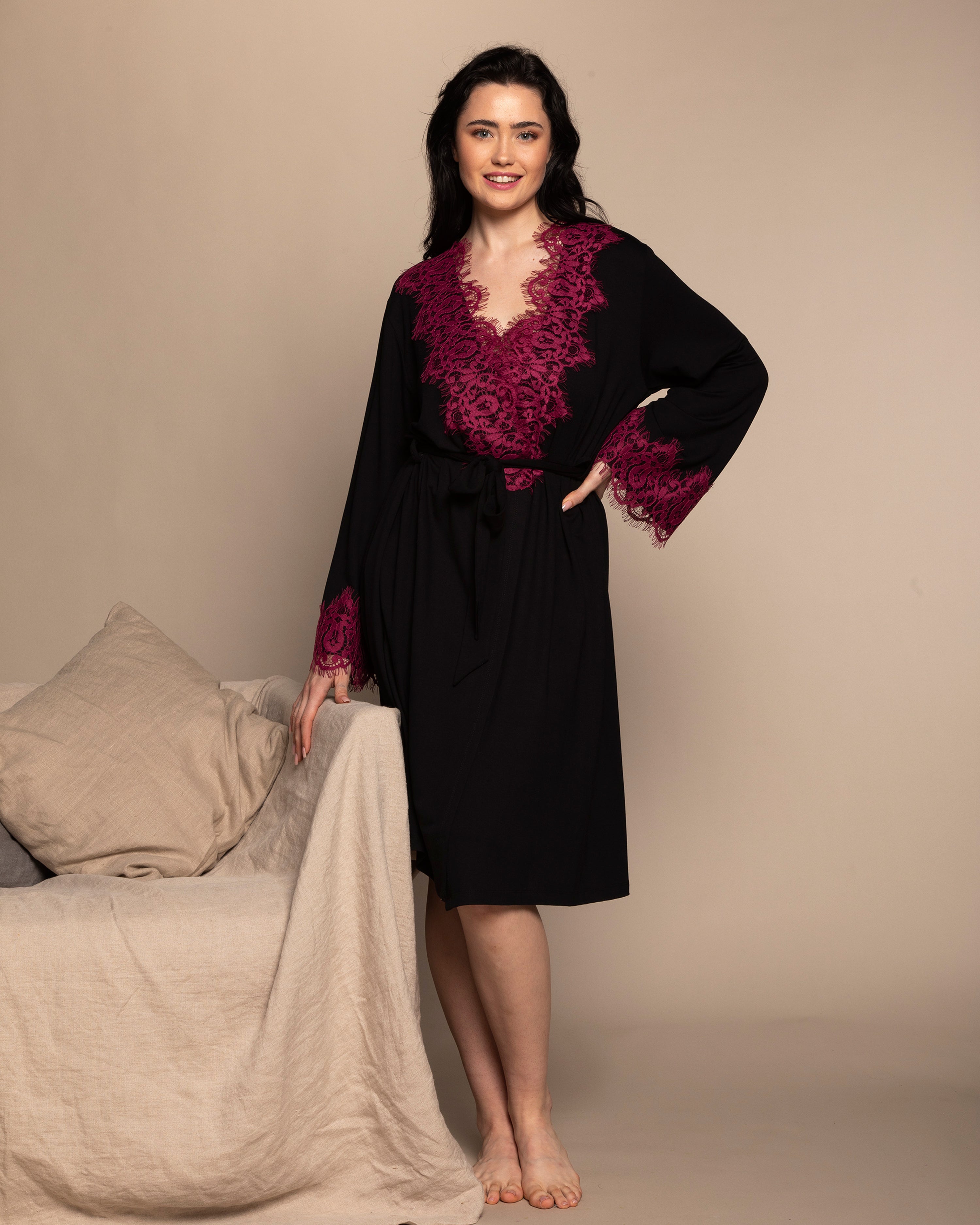 French terry long sleeve Robe 03136 black
