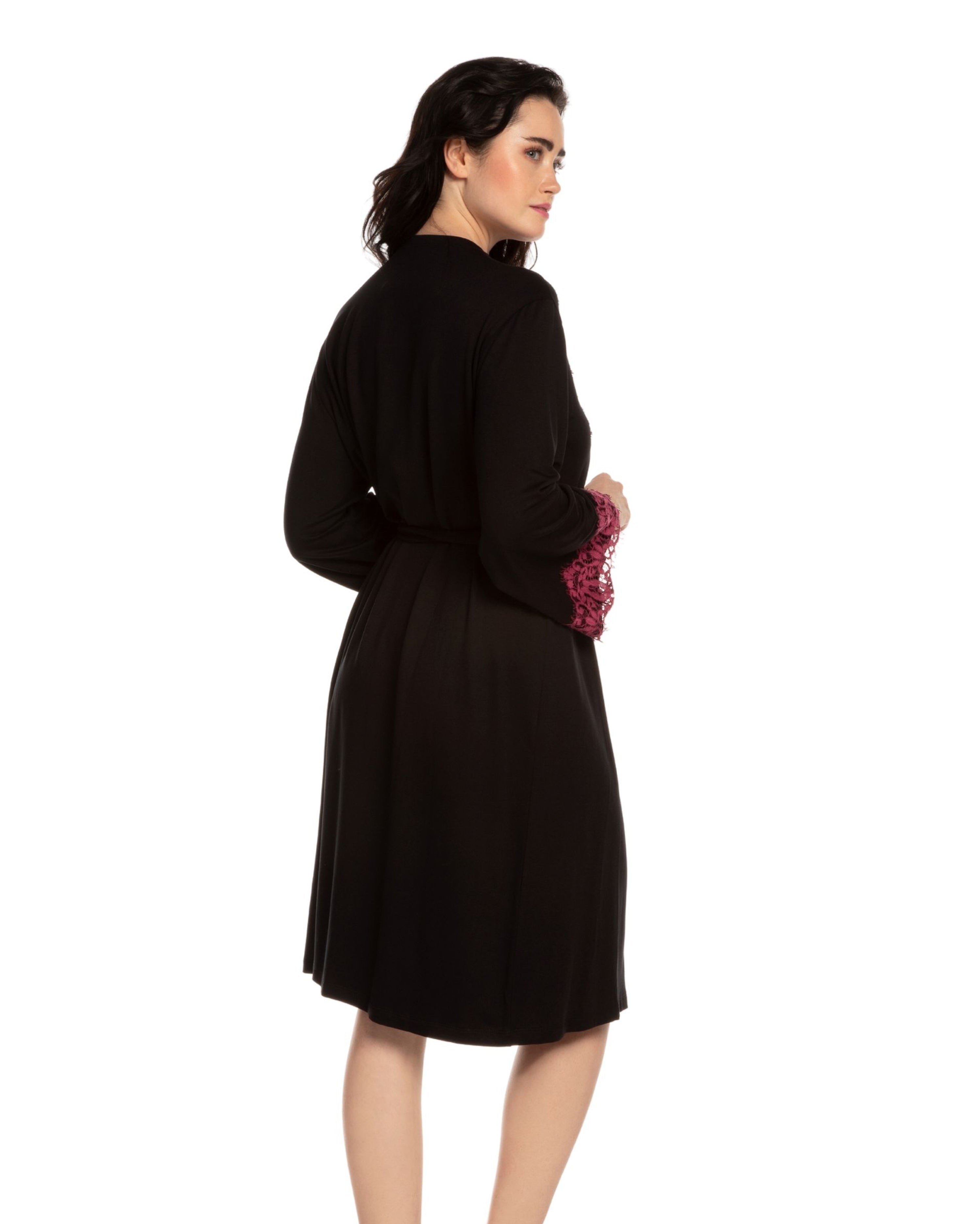 French terry long sleeve Robe 03136 black