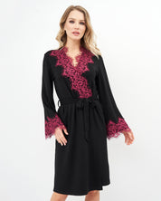 French terry long sleeve Robe 03136 black