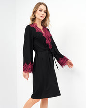French terry long sleeve Robe 03136 black