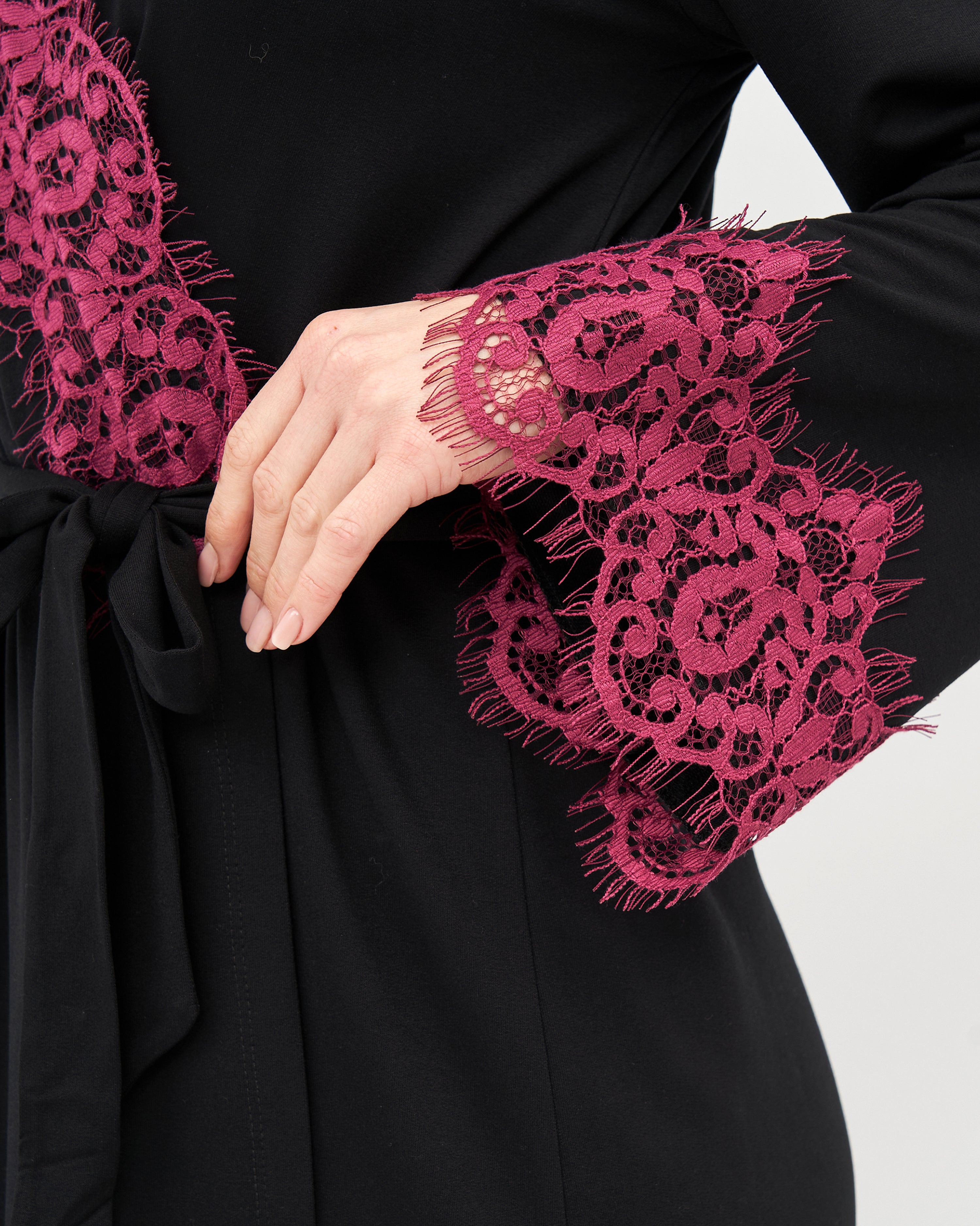 French terry long sleeve Robe 03136 black
