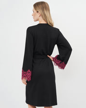 French terry long sleeve Robe 03136 black