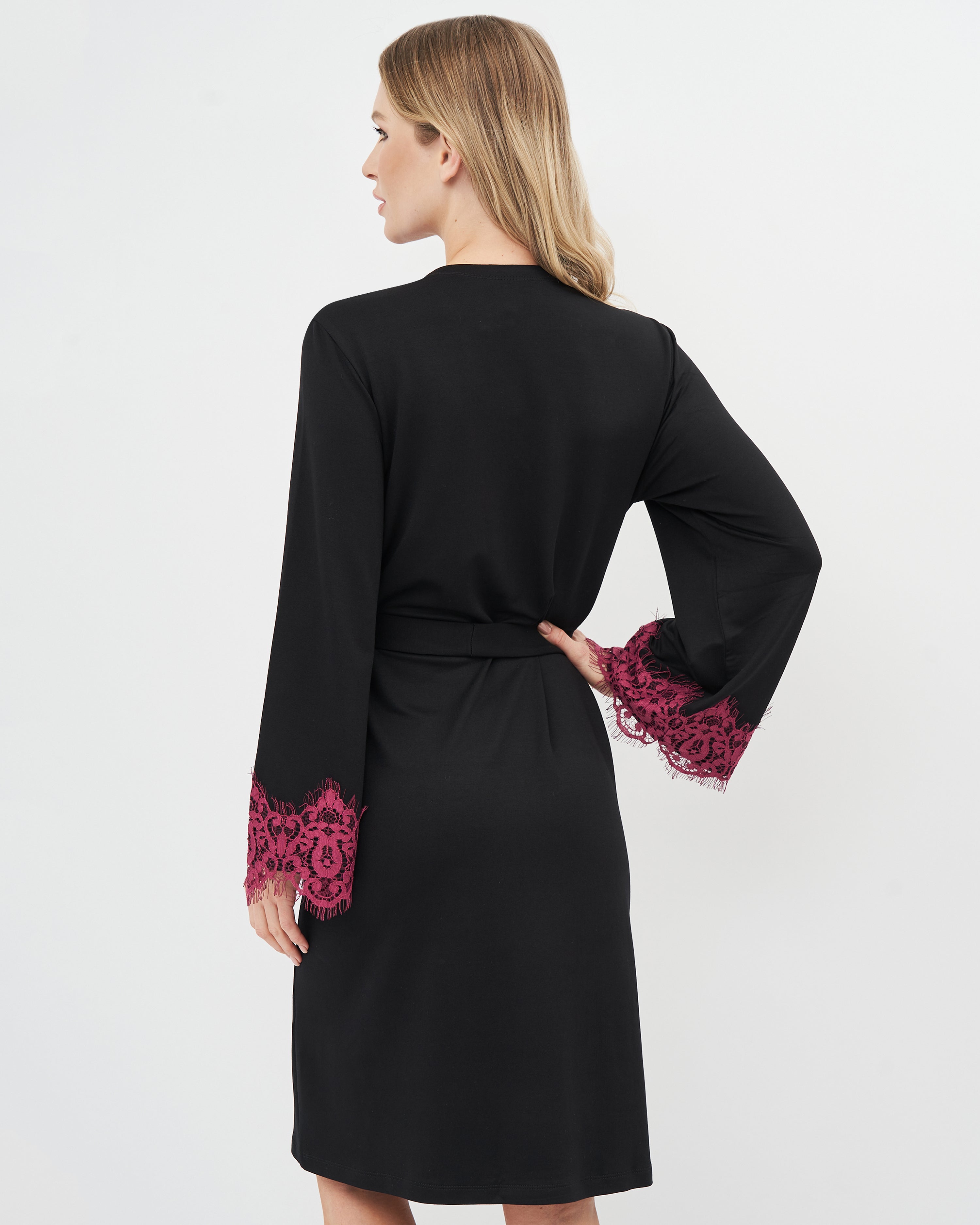 French terry long sleeve Robe 03136 black