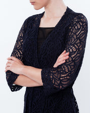 Lace 3/4 sleeve Robe 03140 navy