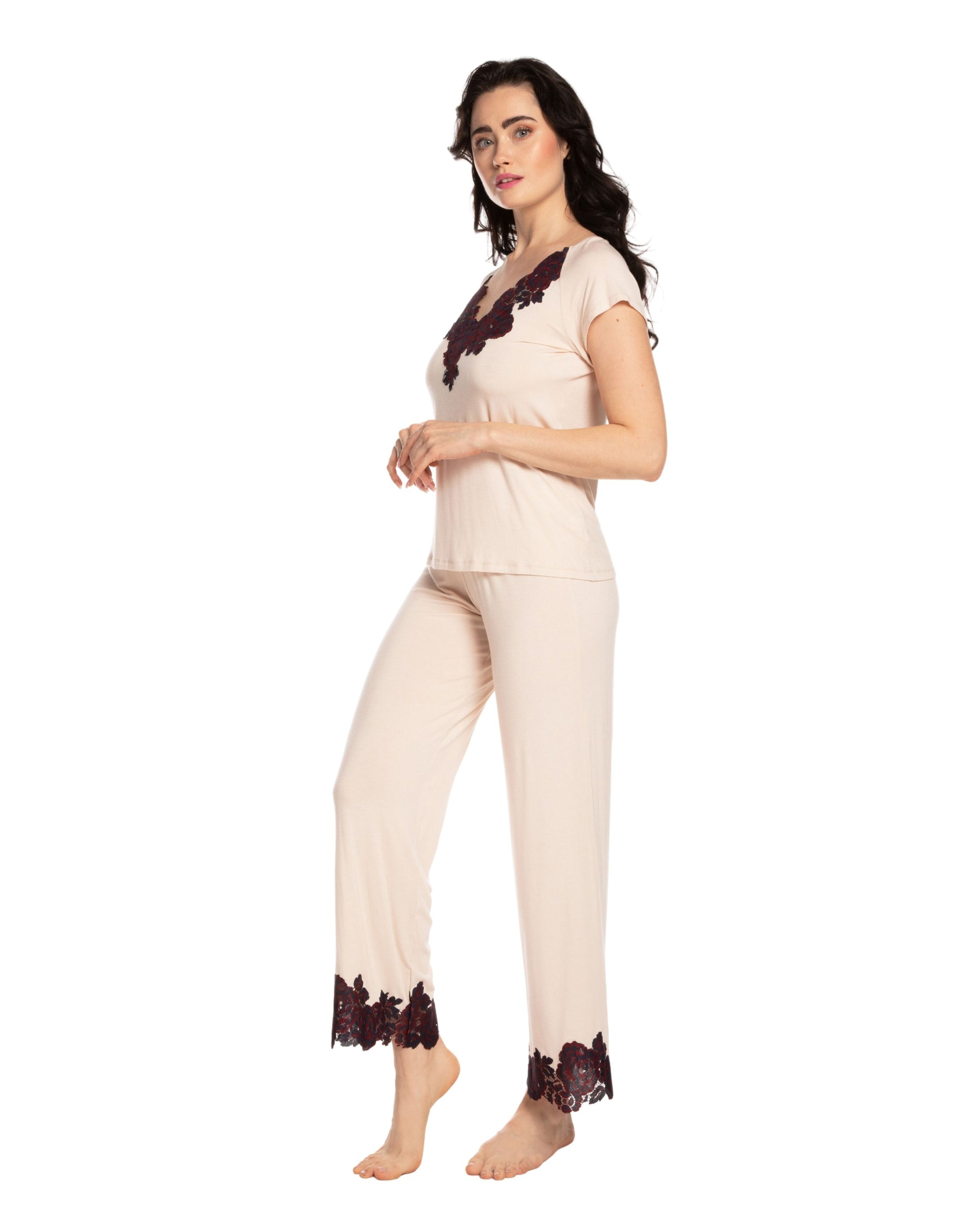 Bamboo t-shirt Pajama 03147 ecru
