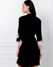 Bamboo 3/4 sleeve Robe 03161 black