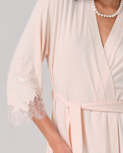 Bamboo 3/4 sleeve Robe 03161 rosy peach