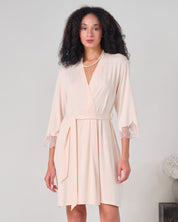Bamboo 3/4 sleeve Robe 03161 rosy peach