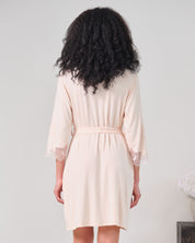 Bamboo 3/4 sleeve Robe 03161 rosy peach