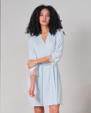 Bamboo 3/4 sleeve Robe 03161 icy blue