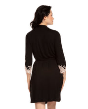 Bamboo 3/4 sleeve Robe 03161O black