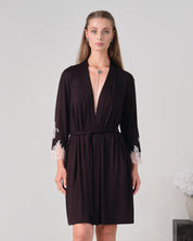 Bamboo 3/4 sleeve Robe 03161O/2 black