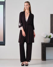 Bamboo 3/4 sleeve Robe 03161O/2 black