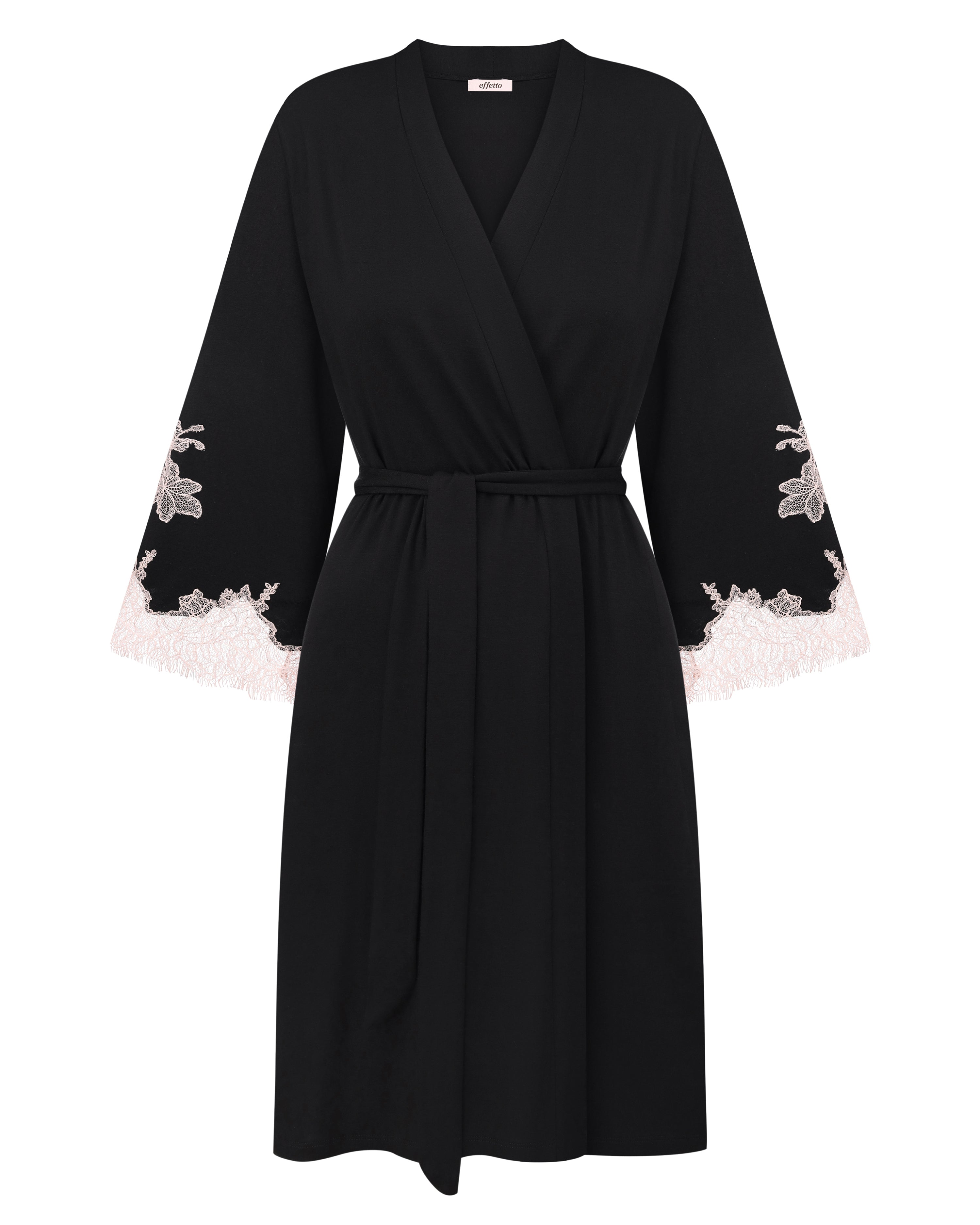 Bamboo 3/4 sleeve Robe 03161O/2 black