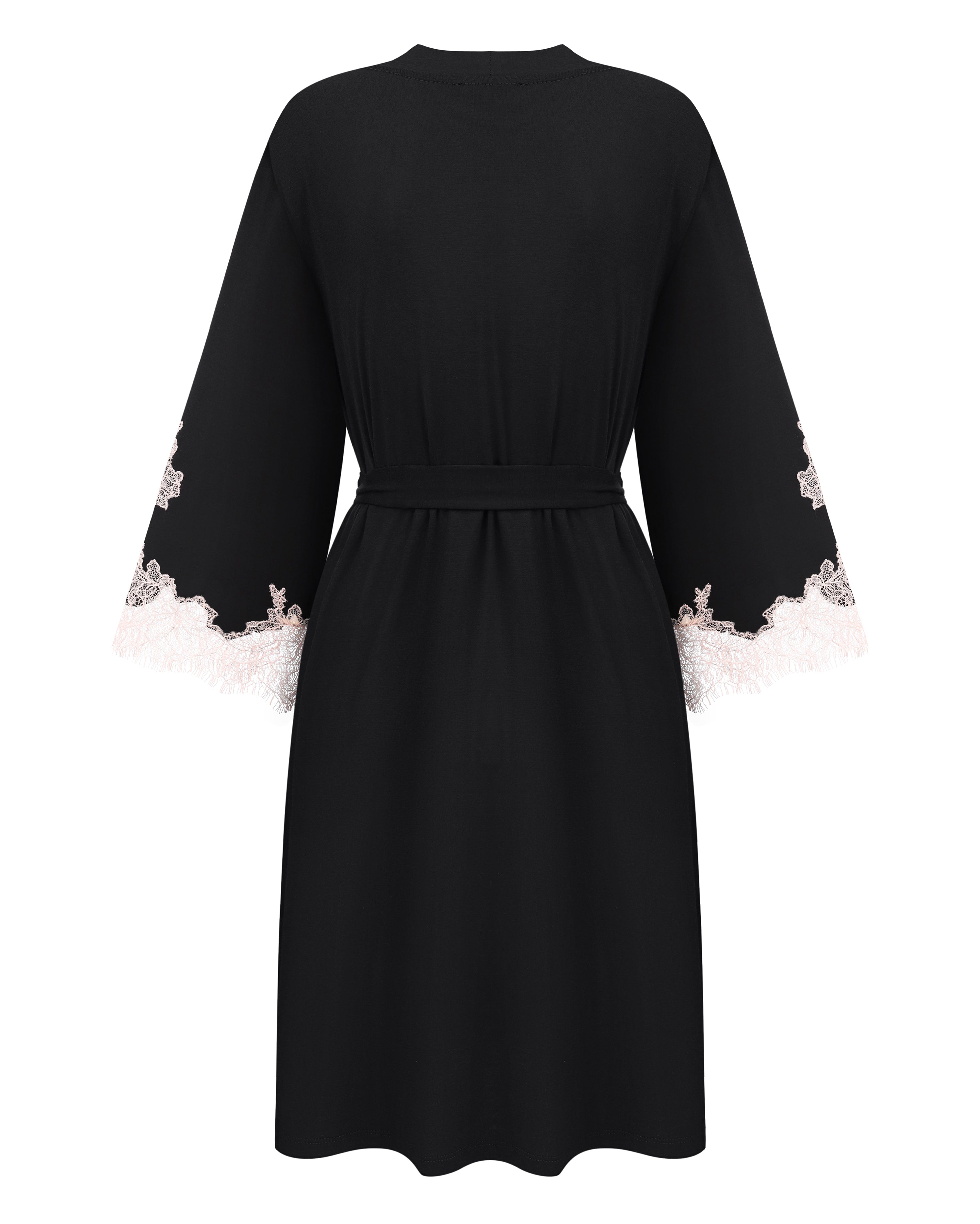 Bamboo 3/4 sleeve Robe 03161O/2 black