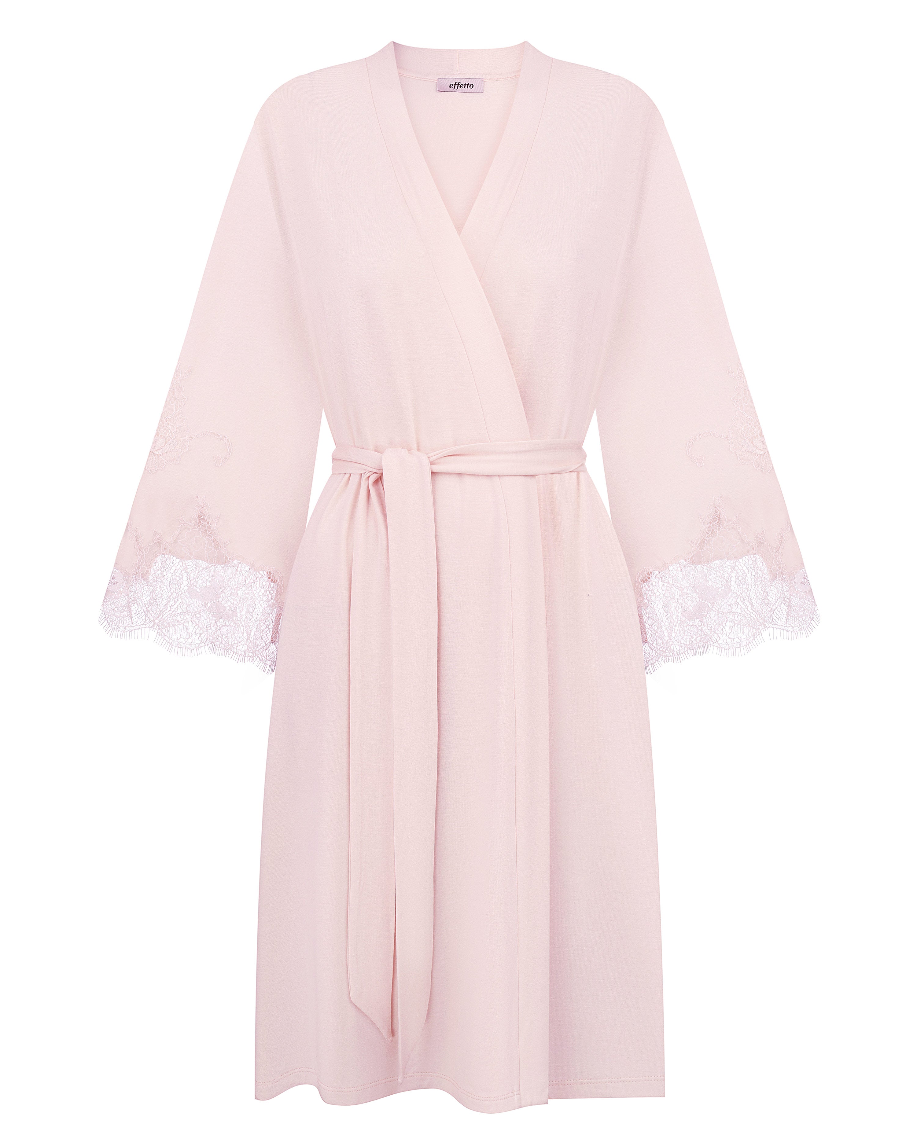 Bamboo 3/4 sleeve Robe 03161 rosy peach