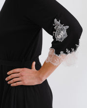 Bamboo 3/4 sleeve Robe 03161 black