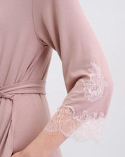Bamboo 3/4 sleeve Robe 03161 nude rose