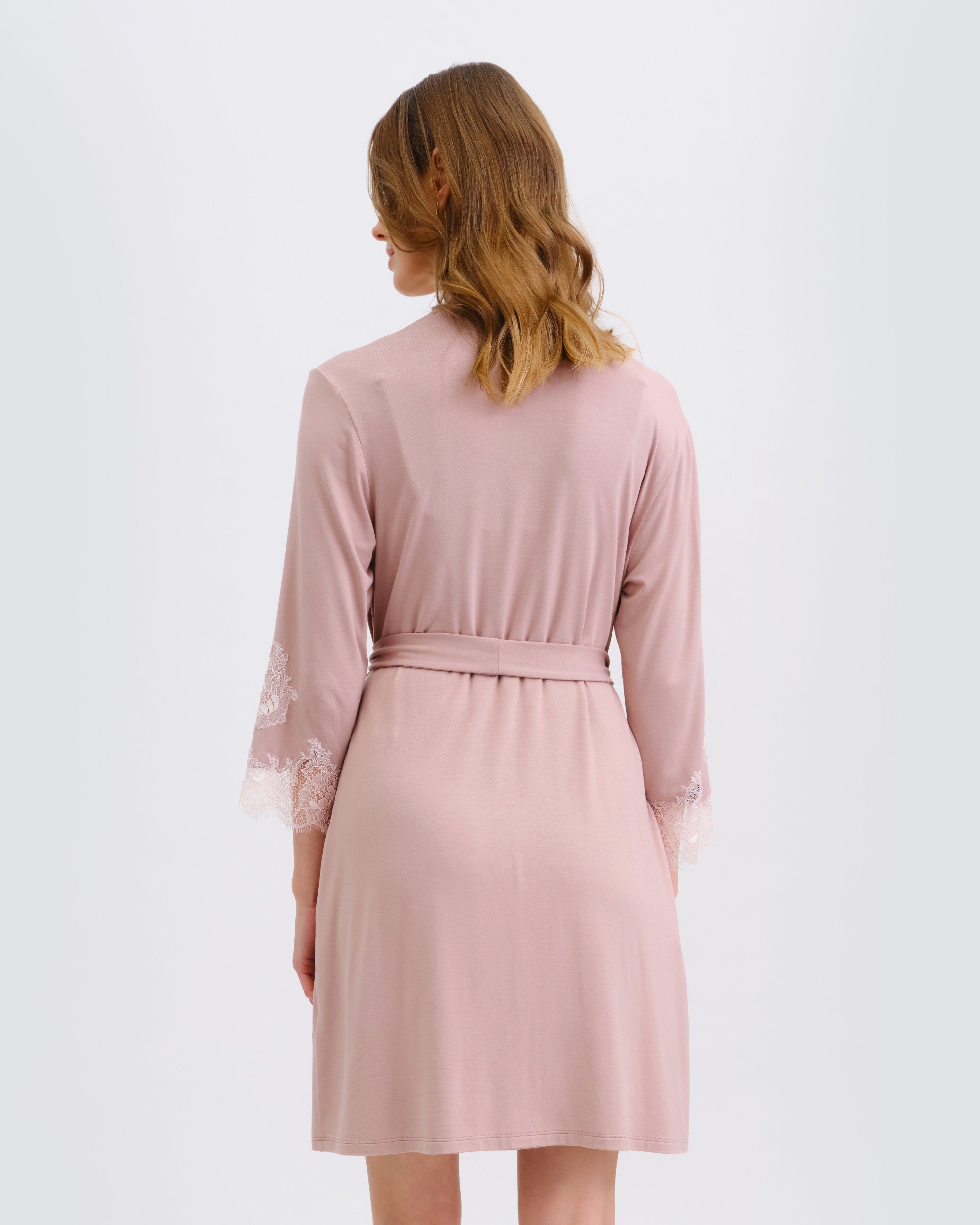 Bamboo 3/4 sleeve Robe 03161 nude rose