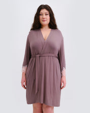 Bamboo 3/4 sleeve Robe 03161 taupe