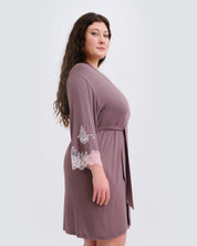 Bamboo 3/4 sleeve Robe 03161 taupe