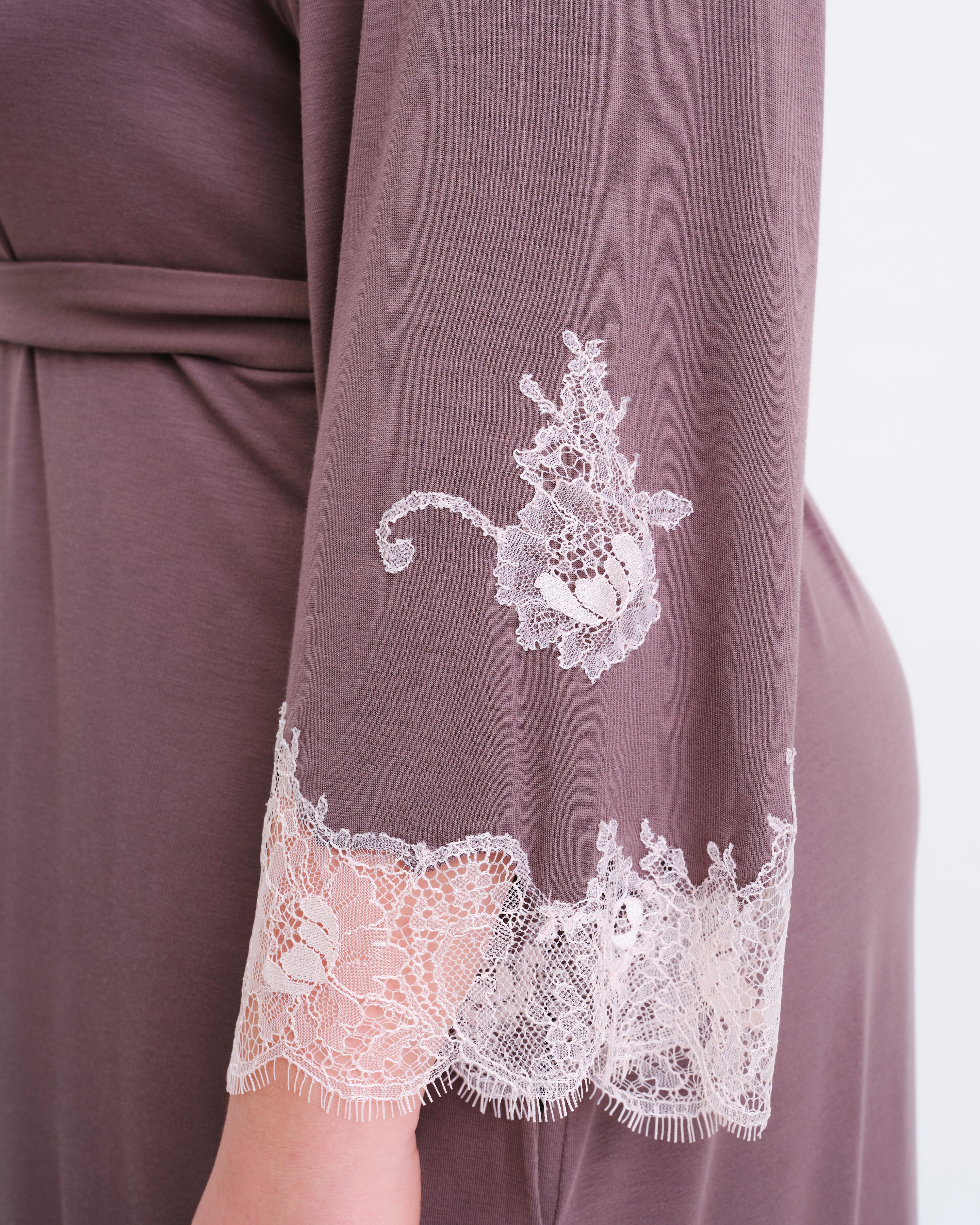 Bamboo 3/4 sleeve Robe 03161 taupe