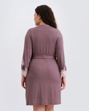 Bamboo 3/4 sleeve Robe 03161 taupe