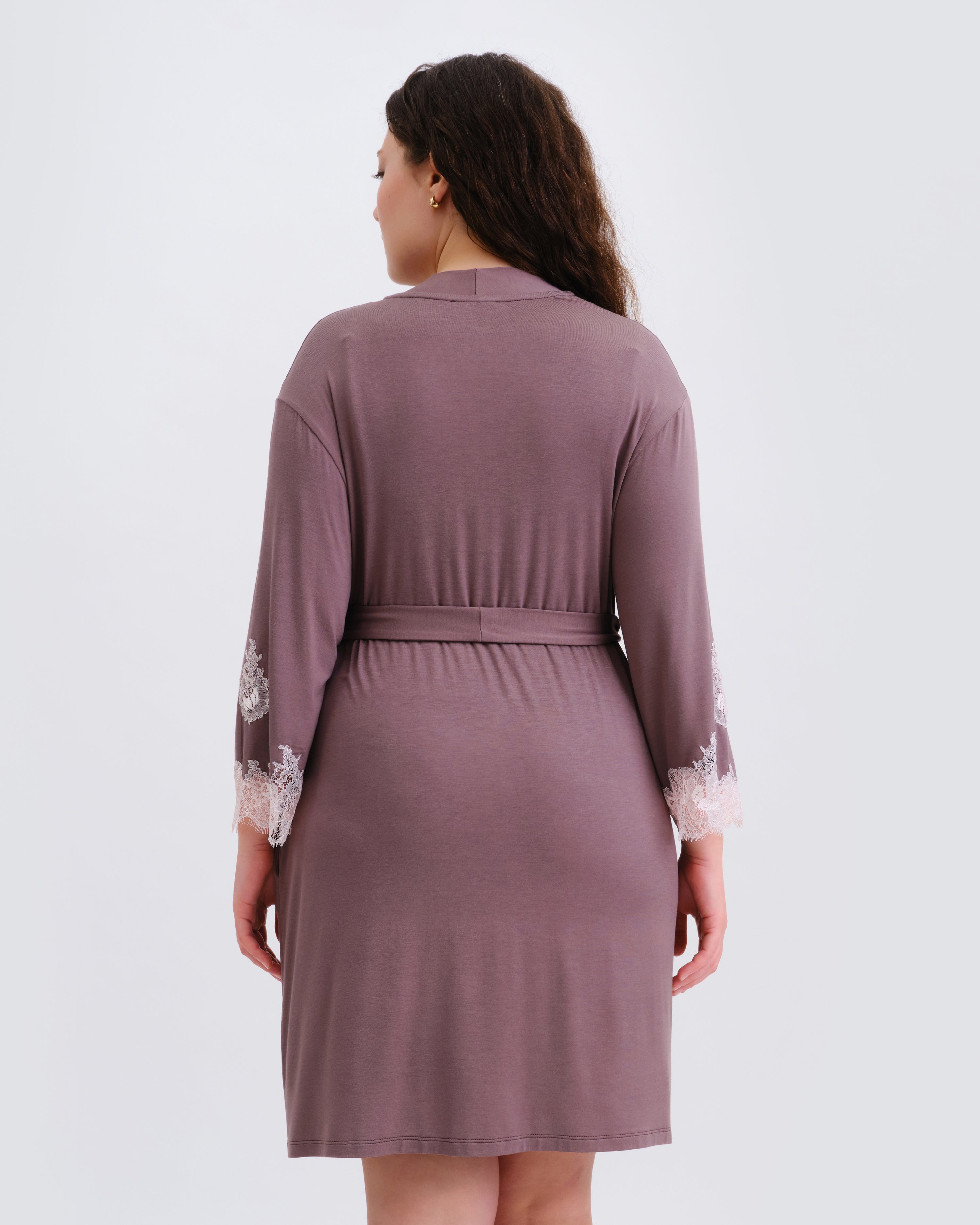 Bamboo 3/4 sleeve Robe 03161 taupe