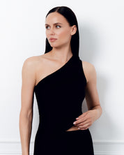 Bamboo one-shoulder Top 03362 black