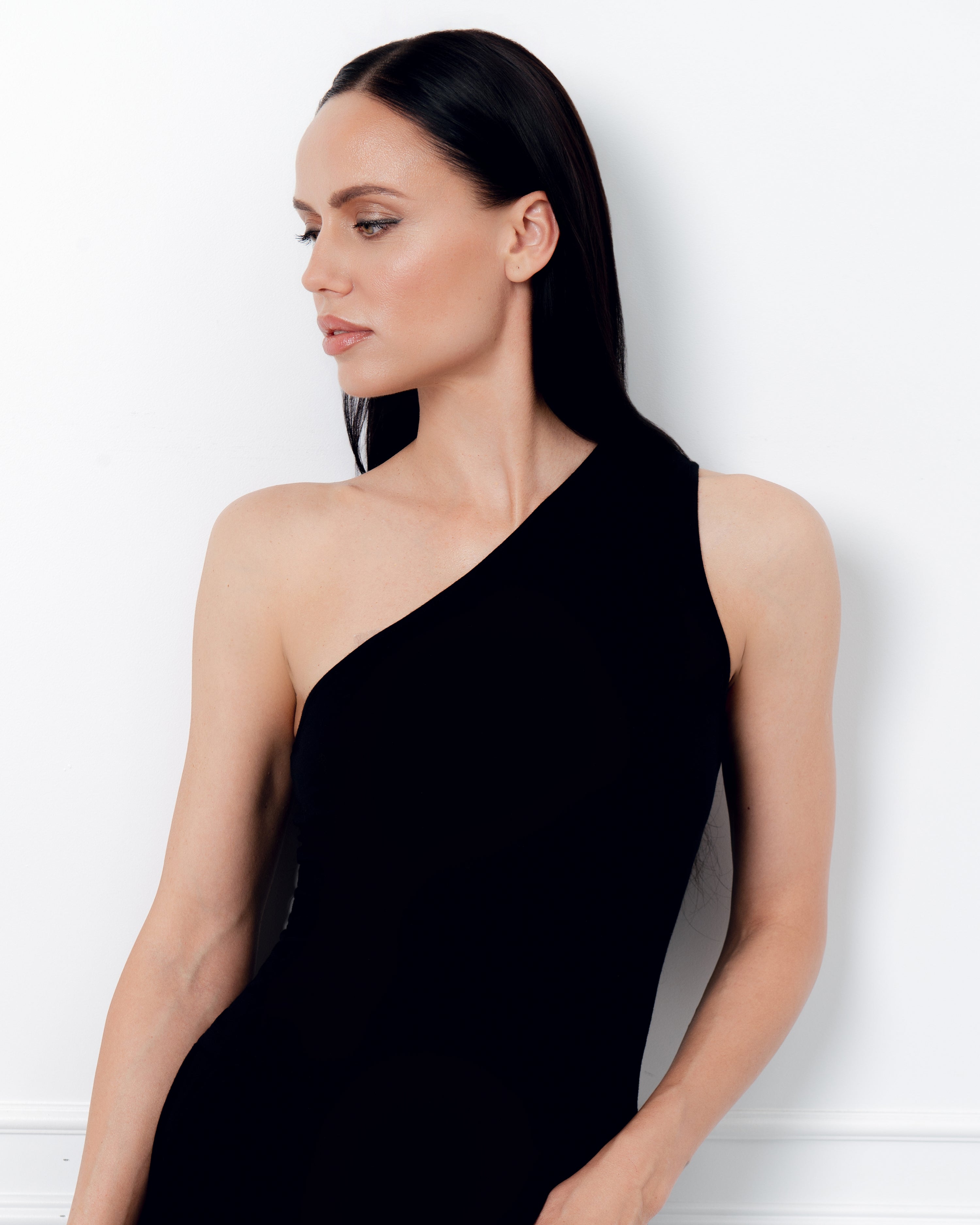 Bamboo one-shoulder Top 03362 black