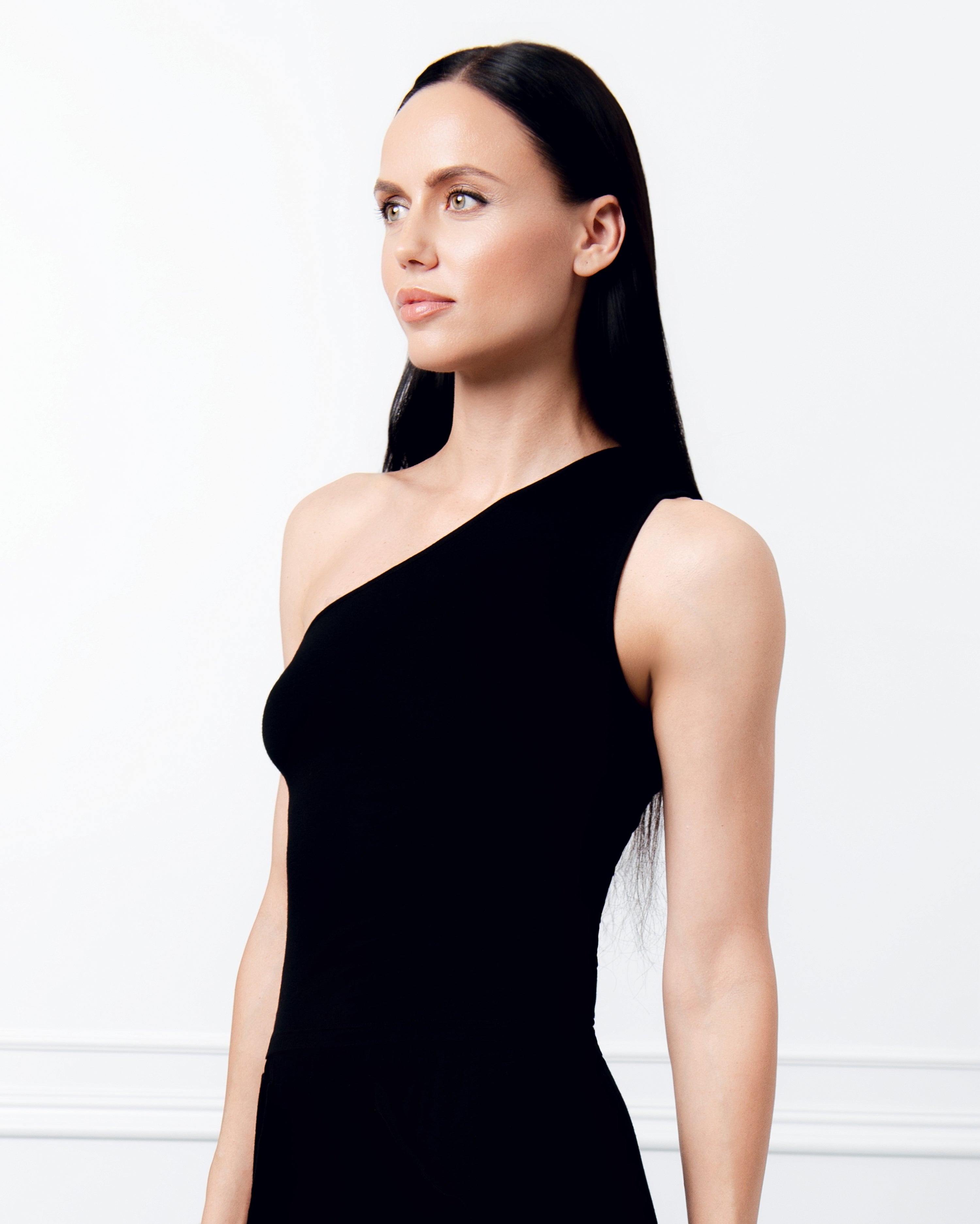 Bamboo one-shoulder Top 03362 black