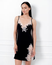 Bamboo Chemise spaghetti strap 03162 black