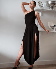 Bamboo one-shoulder Top 03362 black