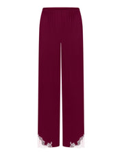 Effetto bamboo camisole pajama set 03163 – women's sleepwear, cherry lacquer
Maroon pants with lace trim on a white background