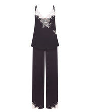 Effetto bamboo camisole pajama set 03163 – women's sleepwear, smoke grey
Black lace top and pants set on a white background