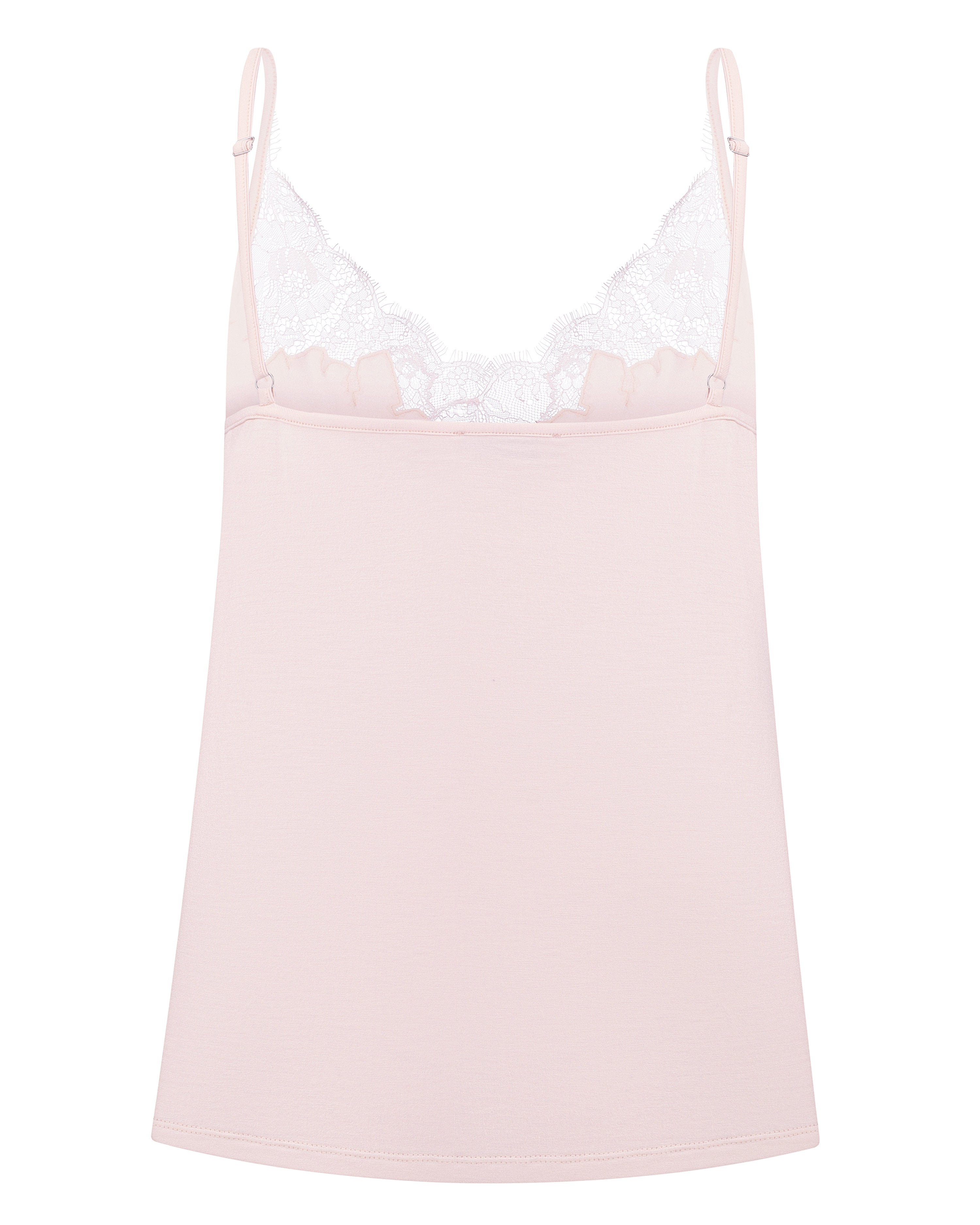 Effetto bamboo camisole pajama set 03163 – women's sleepwear, rosy peach
Pink camisole with lace trim on a white background