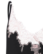 Effetto bamboo camisole pajama set 03163 – women's sleepwear, black
Black bra with white lace detailing on a white background