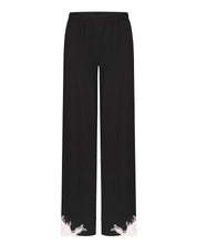 Effetto bamboo camisole pajama set 03163 – women's sleepwear, black
Black pants with floral embroidery on a white background