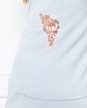 Bamboo cami shorts Set 03163 icy blue