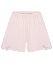 Effetto bamboo cami shorts set 03163 – women's sleepwear, rosy peach
Pink shorts with lace trim on a white background