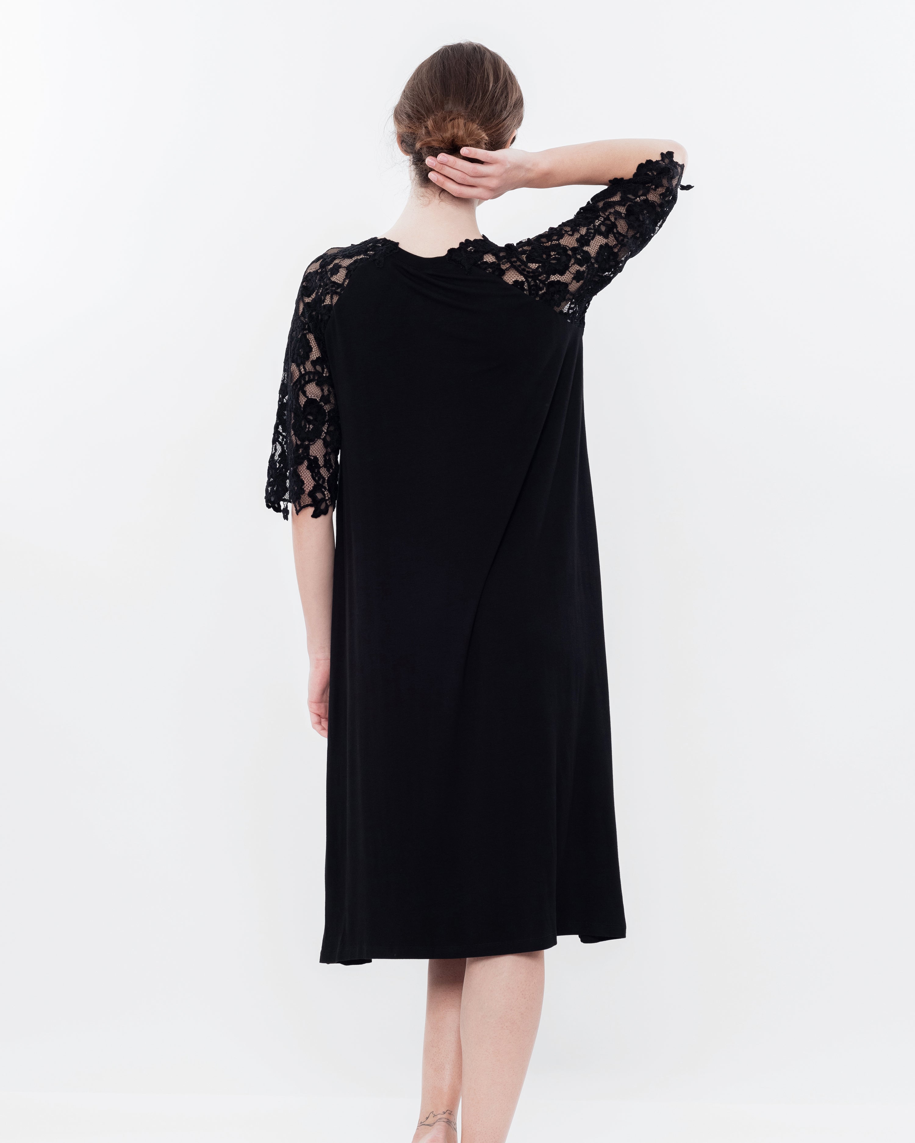 Bamboo Nightgown 3/4 sleeve 03170 black