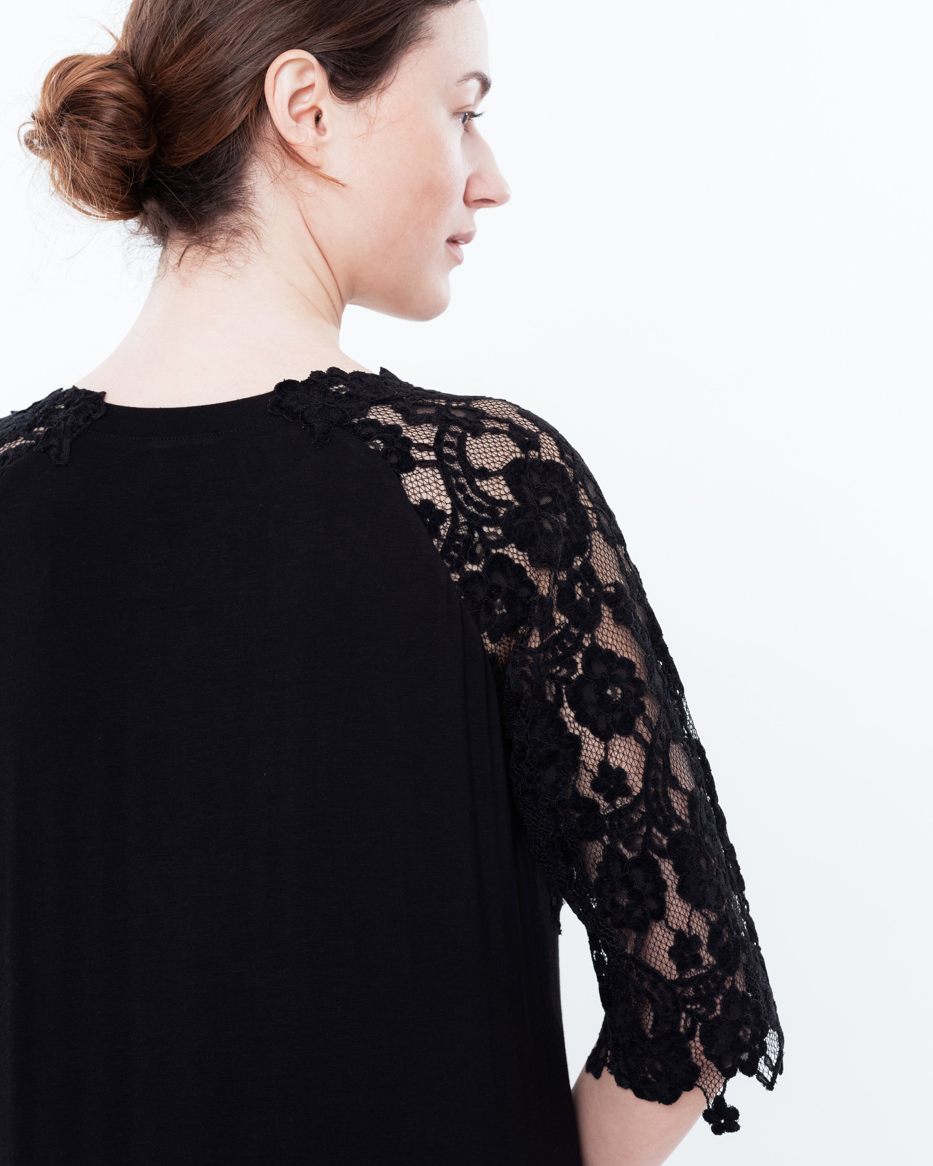Bamboo Nightgown 3/4 sleeve 03170 black